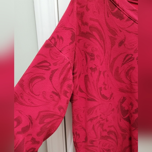 Athleta Red Patterned Crew Neck Sweater - Picture 7 of 11